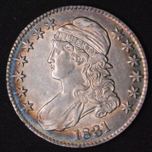 1831 Capped Bust Half Dollar MONSTER Album Toner! BEAUTIFUL AU/BU but STRONG AU AT LEAST! ORIGINAL PAINT