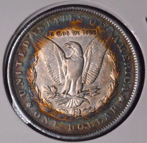 MONSTER TARGET TONED! 1889-P Morgan Silver Dollar Great Condition, BEAUTIFUL Rainbow Colored Toning!!!!