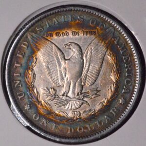 MONSTER TARGET TONED! 1889-P Morgan Silver Dollar Great Condition, BEAUTIFUL Rainbow Colored Toning!!!!
