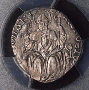 EXTREMELY RARE, VERY VALUABLE 1447 MILANO (MILAN) FILIPPO MARIA VISCONTI SILVER GROSSO 2 SOLDI COIN PCGS AU53 BEST AU53 EVER!