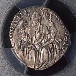 EXTREMELY RARE, VERY VALUABLE 1447 MILANO (MILAN) FILIPPO MARIA VISCONTI SILVER GROSSO 2 SOLDI COIN PCGS AU53 BEST AU53 EVER!