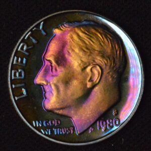 1980-S Awesome 80's Toned Roosevelt Dime!!