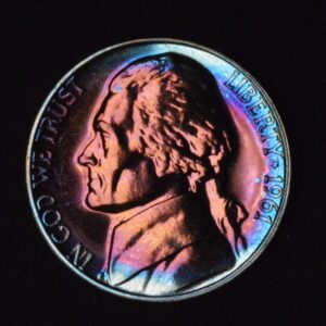 1961 Proof Jefferson Nickel Radical 60's Toning!