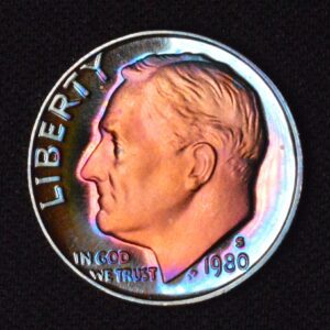 1980-S Roosevelt Dime 80's Style Color Vibes!!!