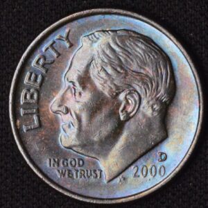 2000-D Roosevelt Dime Blasting Blueberry Frost!