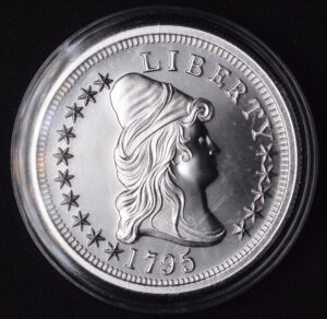 1795 LIBERTY - DRAPED BUST $10 13 LEAVES TRIBUTE - SILVER 1 OZ 999