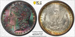 1882-S Morgan Dollar PCGS MS65 MONSTER BLUEBERRY MEGA TONED