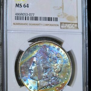 1885-O Morgan Dollar End Roll Blueberry Toner Watch!! MONSTER ICEYY BLUE!