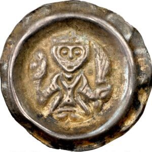 German States: Schongau. Elisabeth von Bayern Bracteate ND (1254-1258) NGC AU58 TOTALLY ORIGINAL! GERMAIC MEDIEVAL COIN!