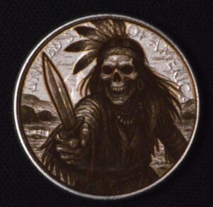"THIS LAND WAS OURS!" Skull of Indian!