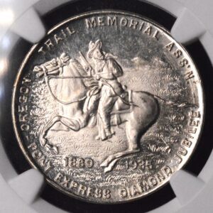 1947 Pony Express White Metal Commemorative Medal NGC MS66 BLAST WHITE!