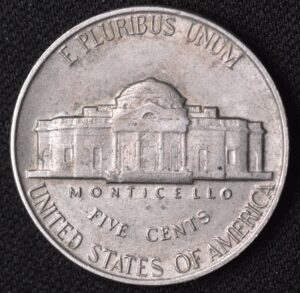 1963 Jefferson Nickel Mint Error Double Die Reverse
