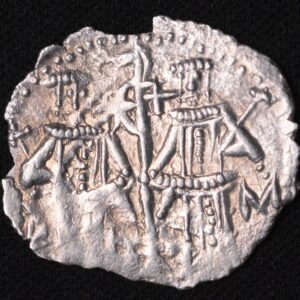 Medieval Silver Coin. IVAN ALEKSANDER. AR Grosh. Christ / Ivan & Michael