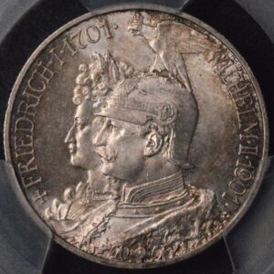 German States: 1901 Prussia. Wilhelm II "200 Years" 2 Mark Beautiful Flashy Luster w/ Toning PCGS MS65!
