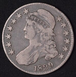 1829 Capped Bust Silver Half Dollar Beautiful Detail