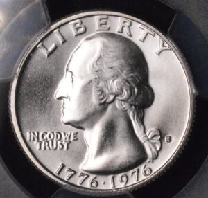 1976 Washington Silver Quarter in PCGS Slab