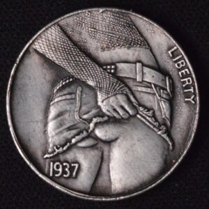 VERY COOL! Double Sided Hobo Nickel. Fresh @$$ and Skeleton Buffalo!