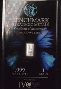 1 Grain Pure .999 Silver Benchmark Metals!