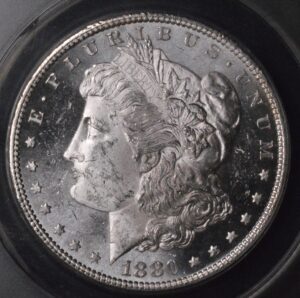 1880-S Morgan Silver Dollar ANACS MS63 Obverse PL Only!