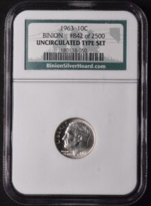 1963 Roosevelt Dime NGC Graded from Binion's Hoard
