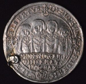 1609 Saxe Weimer German States Silver Thaler XF Details (Plugged) but Not an Issue!