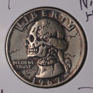 RIP Skull of George Washington Hand Made Hobo Quarter!