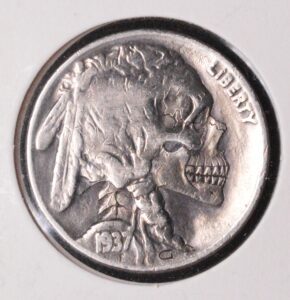 The Skull of Ronan Hobo Nickel Hand Carved!