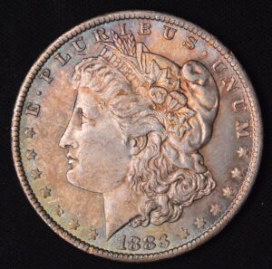 1883-O Mega Toned Silver Morgan Dollar UNC