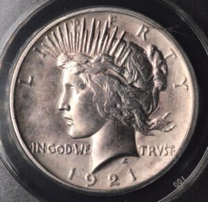 1921 Peace Dollar ANACS AU58 Details VAM 3 Top 50 Variety