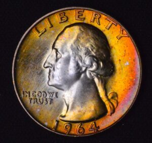 MONSTER MINT SET TONED! 1964-P Washington Silver Quarter!