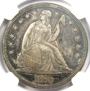 1869 PROOF Seated Liberty Silver Dollar $1. Certified NGC Proof Detail