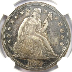 1869 PROOF Seated Liberty Silver Dollar $1. Certified NGC Proof Detail
