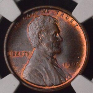 1909 VDB Lincoln Wheat Cent NGC MS64 Beautiful Purple Patinas