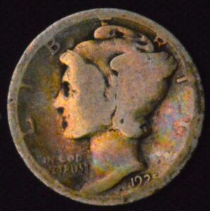 1925 Silver Mercury Dime Minor Rainbow Value Rainbow Silver Coin!