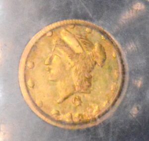 1871 California Fractional Gold PCGS AU58 (BG-838) - California Fractional Gold