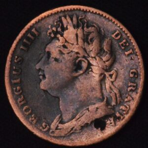 1823 Great Britain Farthing Copper Coin!