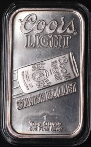 1 oz Silver Coors Light Rare Art Bar