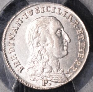 1798-P AP M Italy 20 Grana. Naples & Sicily PCGS MS63 BLAST WHITE PROOF LIKE LUSTER BLAST BLAST BLAST MINT STATE WHITE