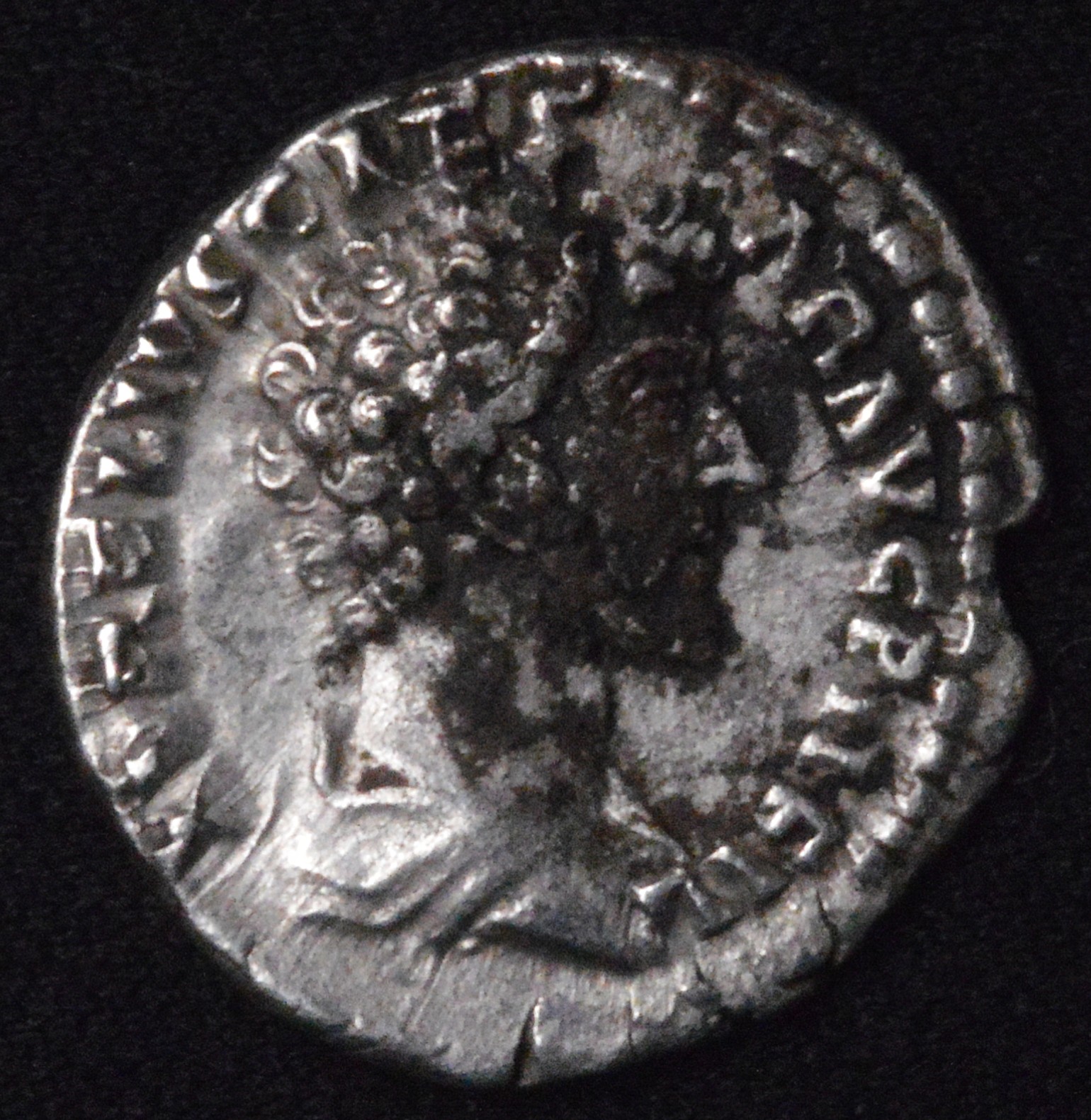 Roman Imperial. Marcus Aurelius. AR Denarius. 152-153 AD. VF Details Verdigris on Face