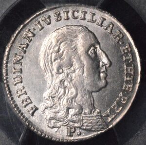 1798-P AP M Italy 20 Grana. Naples & Sicily PCGS MS63 BLAST WHITE PROOF LIKE LUSTER BLAST BLAST BLAST MINT STATE WHITE